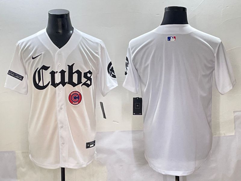 Men 2025 Chicago Cubs Blank White Five generations Joint Name Nike MLB Jersey style 7